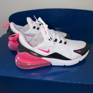 Nike Air Max 270 White and Pink Sneakers